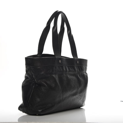 Chanel Goatskin Perforated Large CC Tote Black 3 of 8
