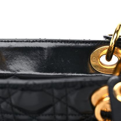 Christian Dior Patent Cannage Medium Lady Dior Black 12 of 16