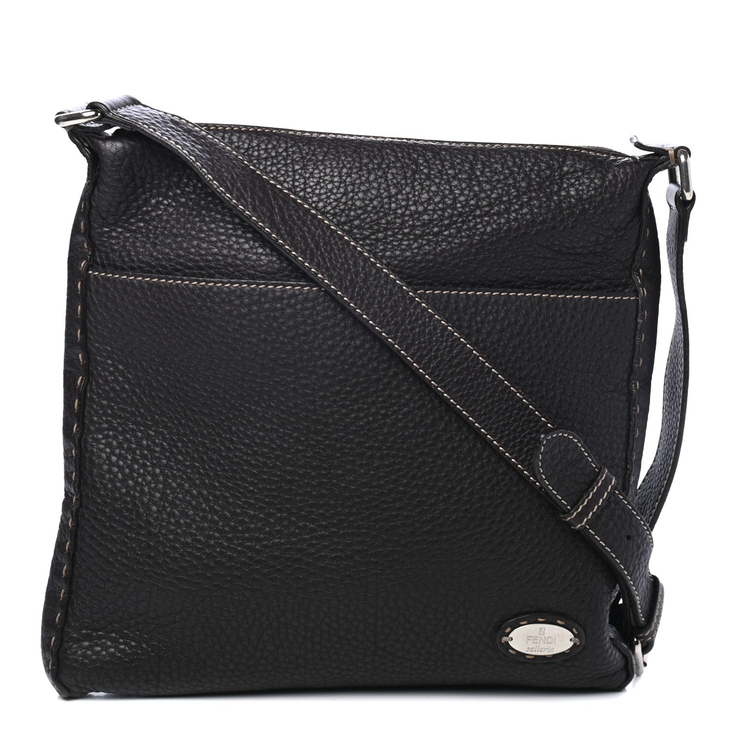 Fendi FEND Calfskin Romano Selleria Messenger Brown 1 of 4