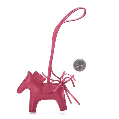Hermes Milo Lambskin Grigri Rodeo Horse Bag Charm PM Rose Mexico 2 of 5