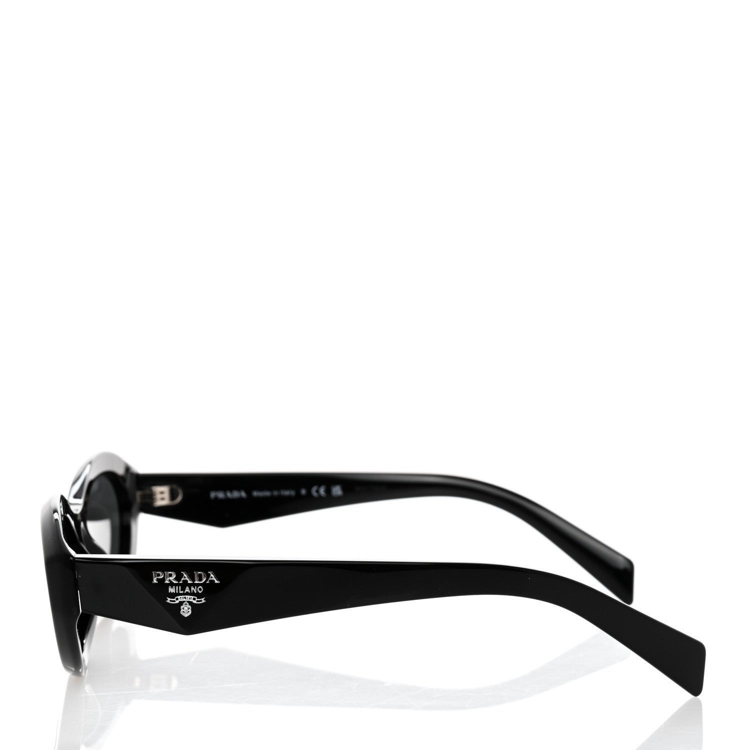 Prada Acetate Oval Sunglasses SPR 26Z Black 3 of 8