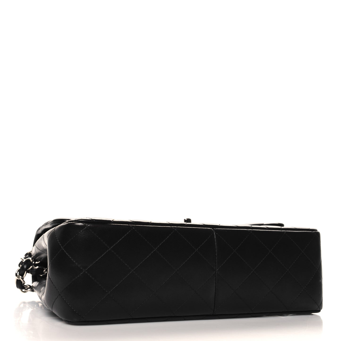 Lambskin Quilted Jumbo Double Flap Black