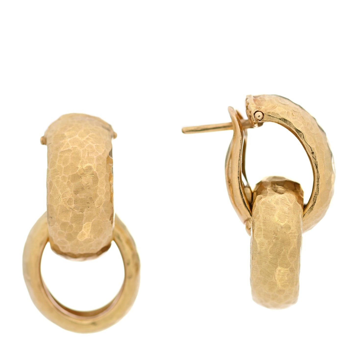 18K Yellow Gold Paloma Picasso Hammered Hoop Earrings