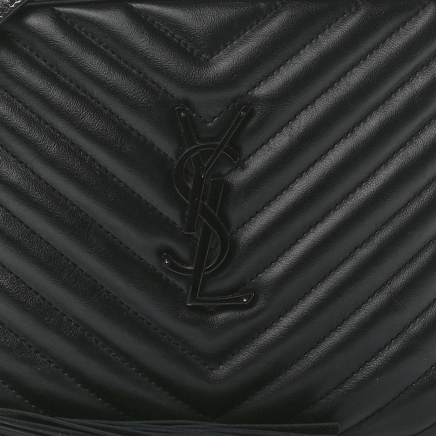 Saint Laurent Calfskin Matelasse Monogram Lou Camera Bag Black 7 of 10