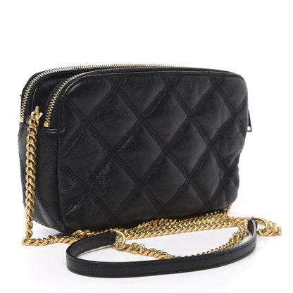 Saint Laurent Grained Lambskin Quilted Mini Becky Double Zip Bag Black 3 of 11