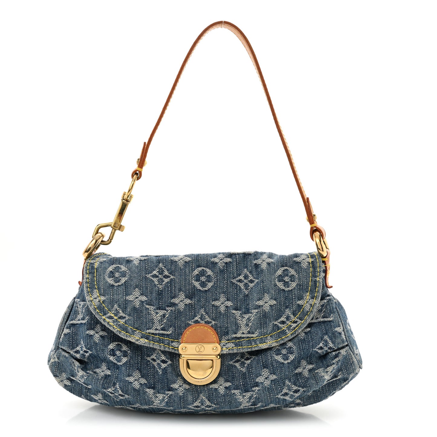 Monogram Denim Mini Pleaty Blue