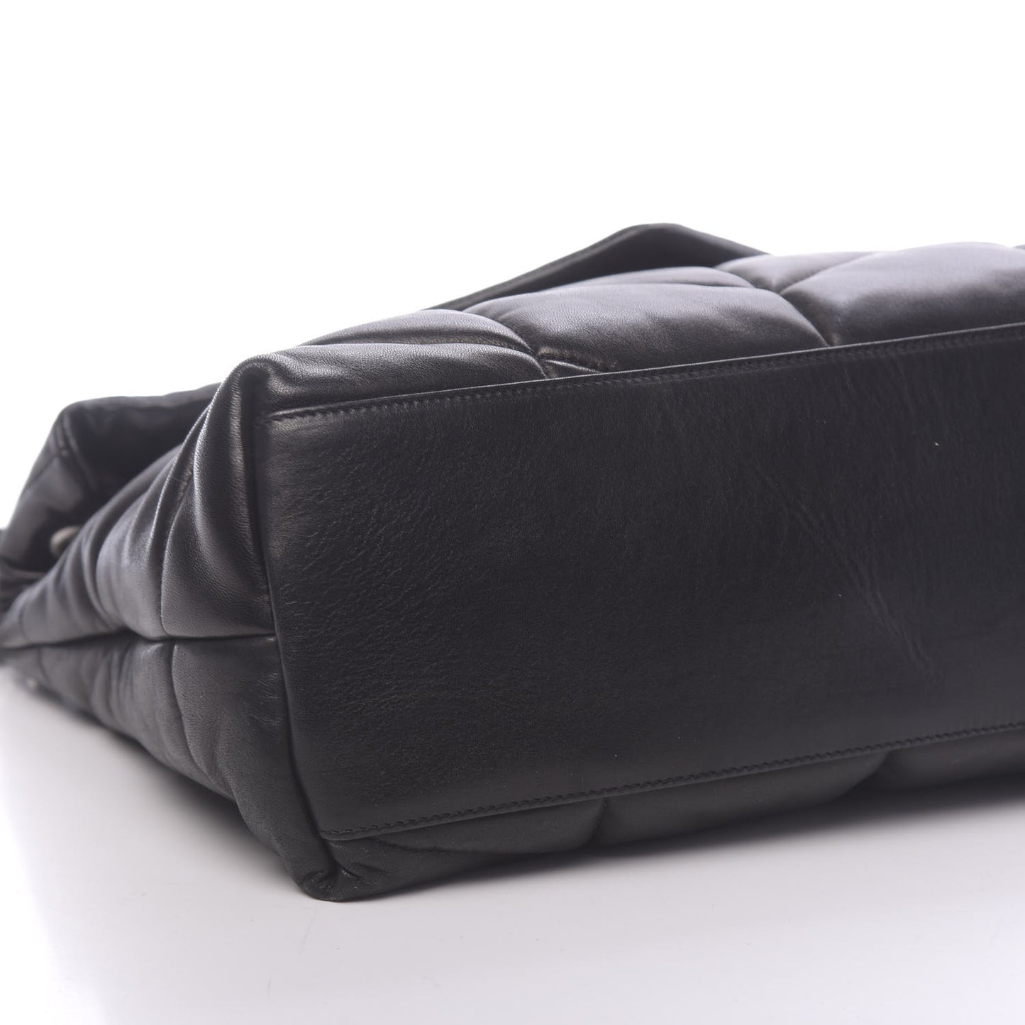 Lambskin Quilted Medium Loulou Puffer Monogram Chain Satchel Black