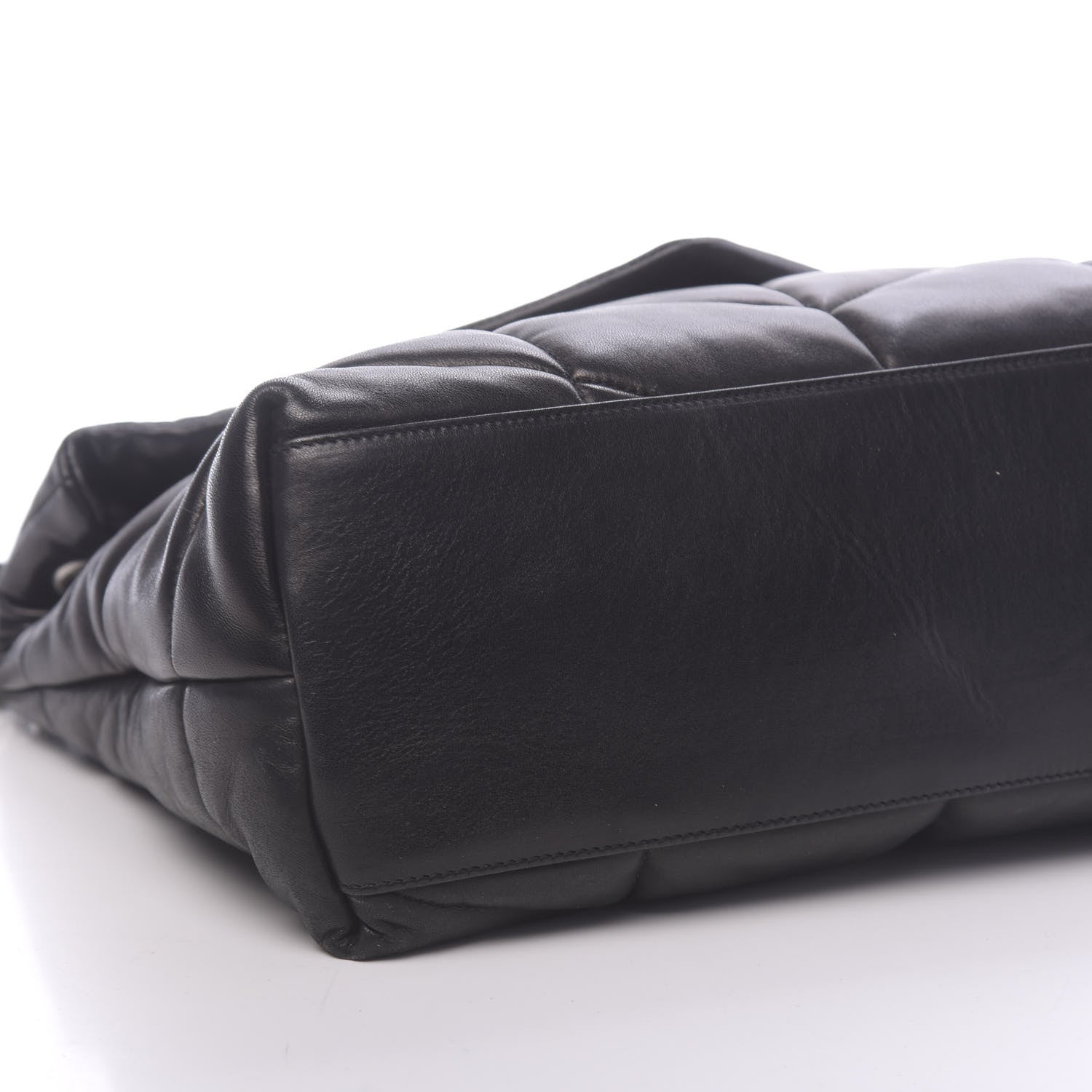 Saint Laurent Lambskin Quilted Medium Loulou Puffer Monogram Chain Satchel Black 8 of 9