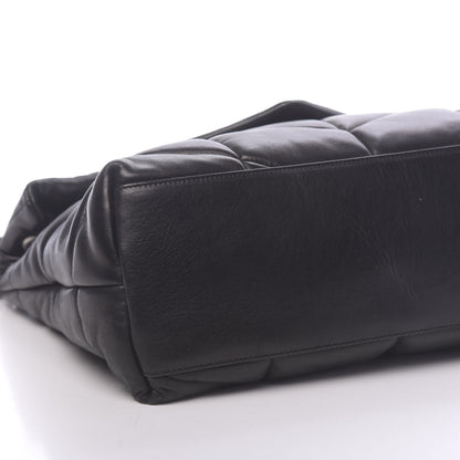Saint Laurent Lambskin Quilted Medium Loulou Puffer Monogram Chain Satchel Black 8 of 9