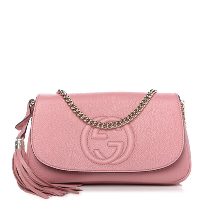 Gucci Pebbled Calfskin Medium Soho Flap Crossbody Pink 1 of 10