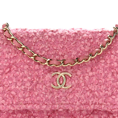 Chanel Tweed Quilted Flap Chain Waist Bag Pink 9 of 11