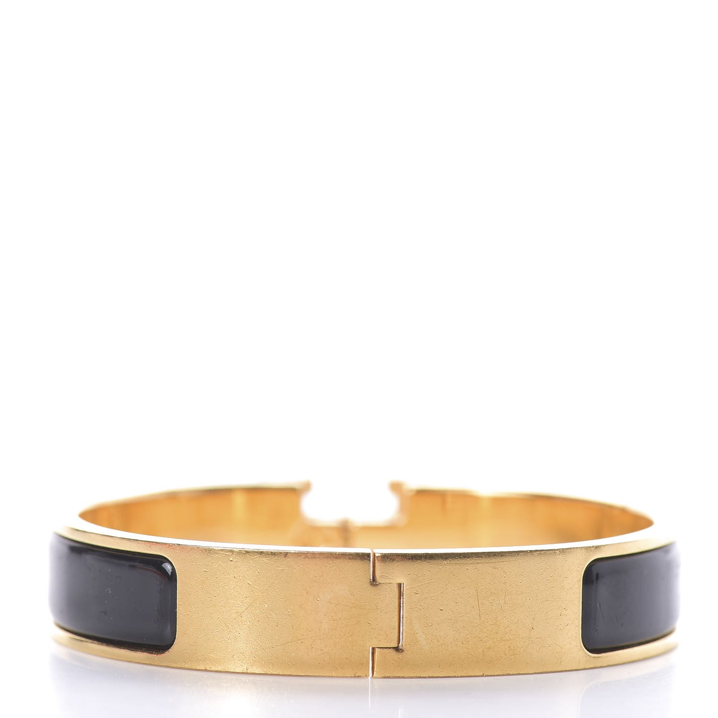 Enamel Narrow Clic Clac H Bracelet PM Black