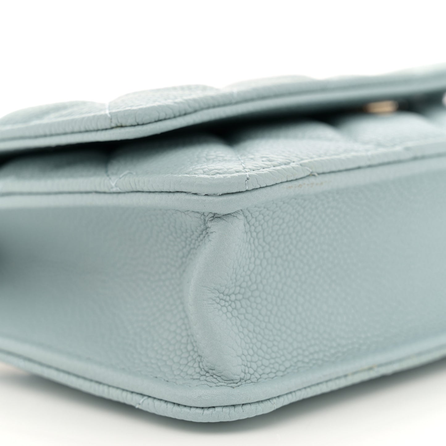 Caviar Quilted Tiny CC Wallet On Chain WOC Light Blue