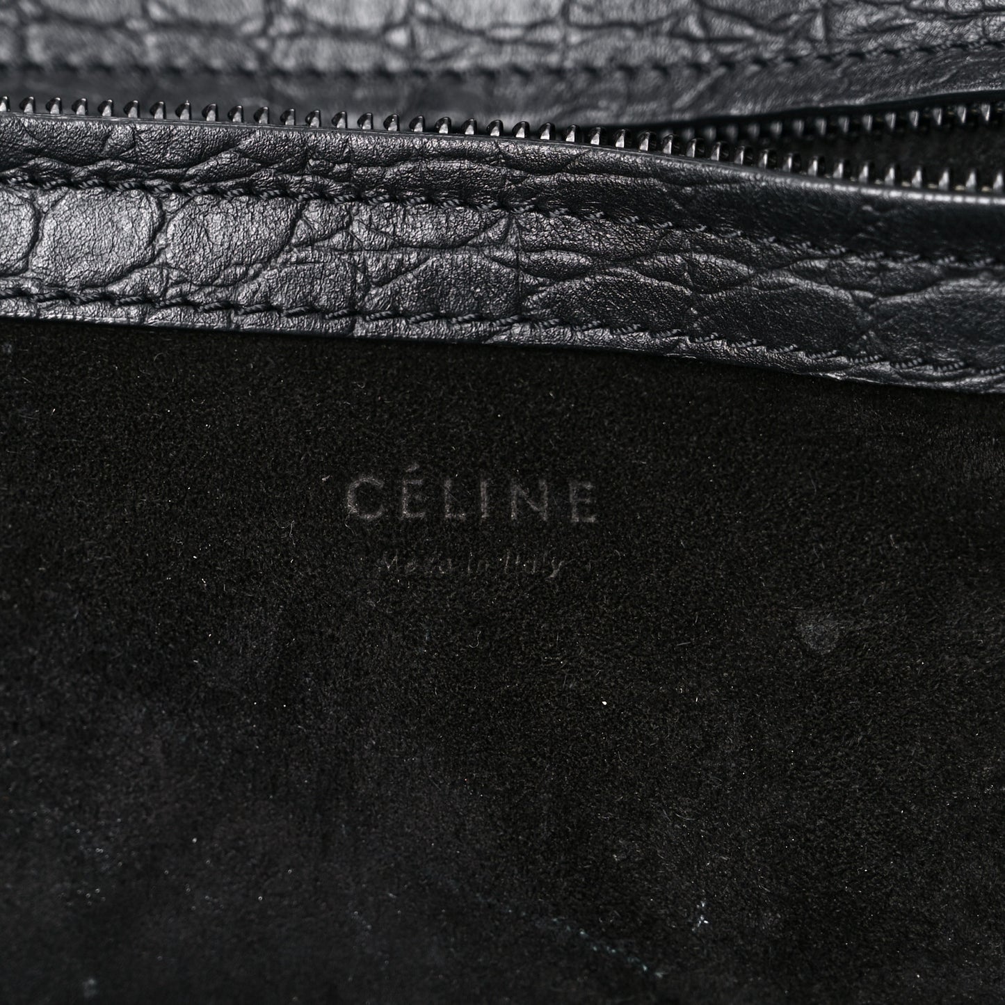 Calfskin Crocodile Embossed Medium Phantom Luggage Black