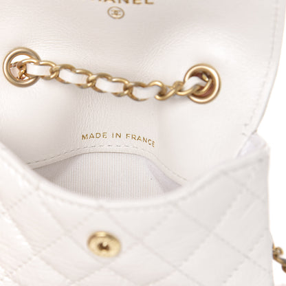 Chanel Shiny Aged Calfskin Quilted Waist Belt Bag White 7 of 11