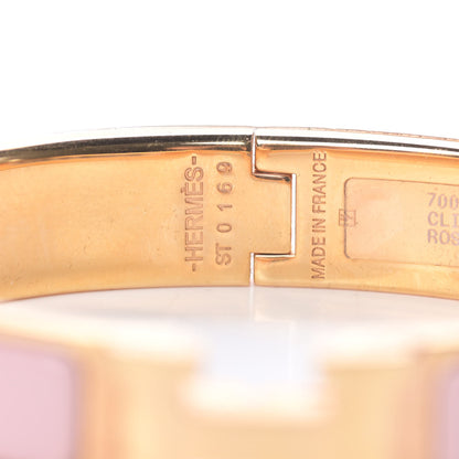 Hermes Enamel Narrow Clic Clac H Bracelet PM Rose Cassata 4 of 7