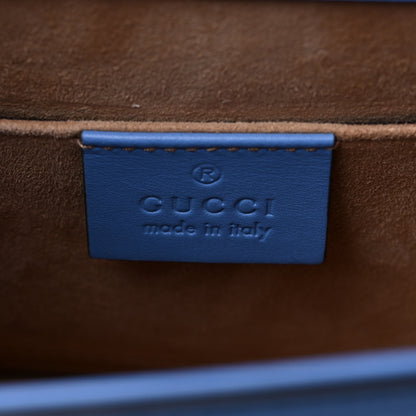 Gucci Vitello Fontanella Web Mini Sylvie Top Handle Bag Clear Sky Blue 6 of 9