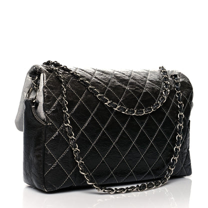 Chanel Vinyl Quilted Jumbo Melrose Degrade Flap Black 3 of 12