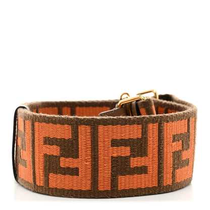 Fendi Ribbon Vitello King FF 1974 Adjustable Strap You Fango Brick Sand 2 of 5