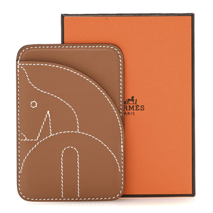 Hermes Swift Stitched Cheval MagSafe Card Holder Gold 8 of 8