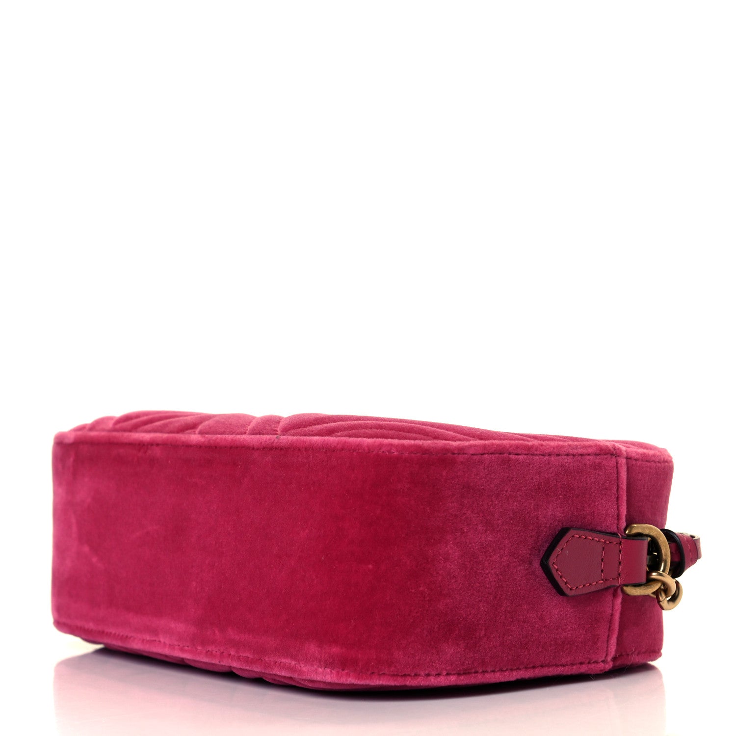 Gucci Velvet Matelasse Small GG Marmont Chain Shoulder Bag Light Raspberry Rose 7 of 8