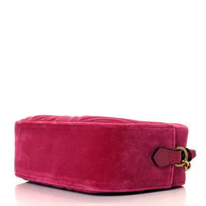 Gucci Velvet Matelasse Small GG Marmont Chain Shoulder Bag Light Raspberry Rose 7 of 8