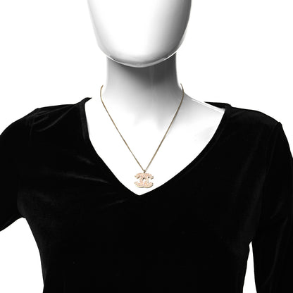 Chanel Crystal CC Necklace Pink Gold 2 of 5
