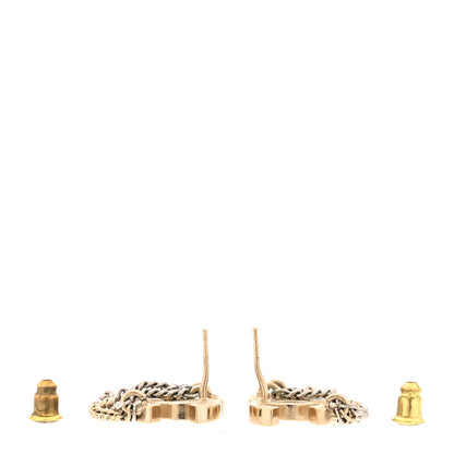Chanel Crystal Chain CC Earrings Gold 3 of 5