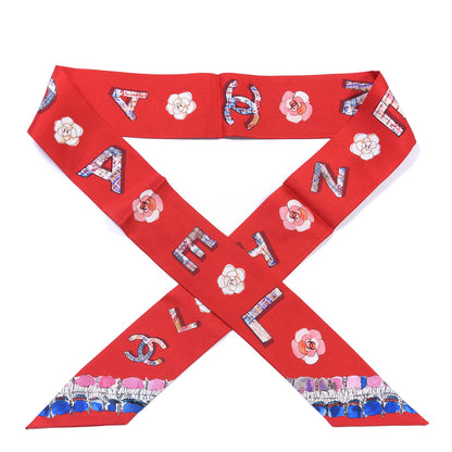 Chanel Silk Slim Bandeau Scarf Red 1 of 3