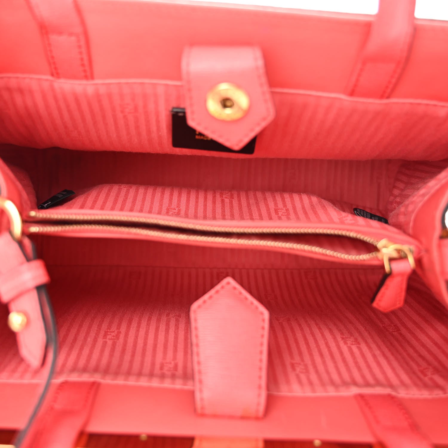 Fendi Vitello Elite Flamingo Petite 2Jours Tote Rosa Exstasy 5 of 12