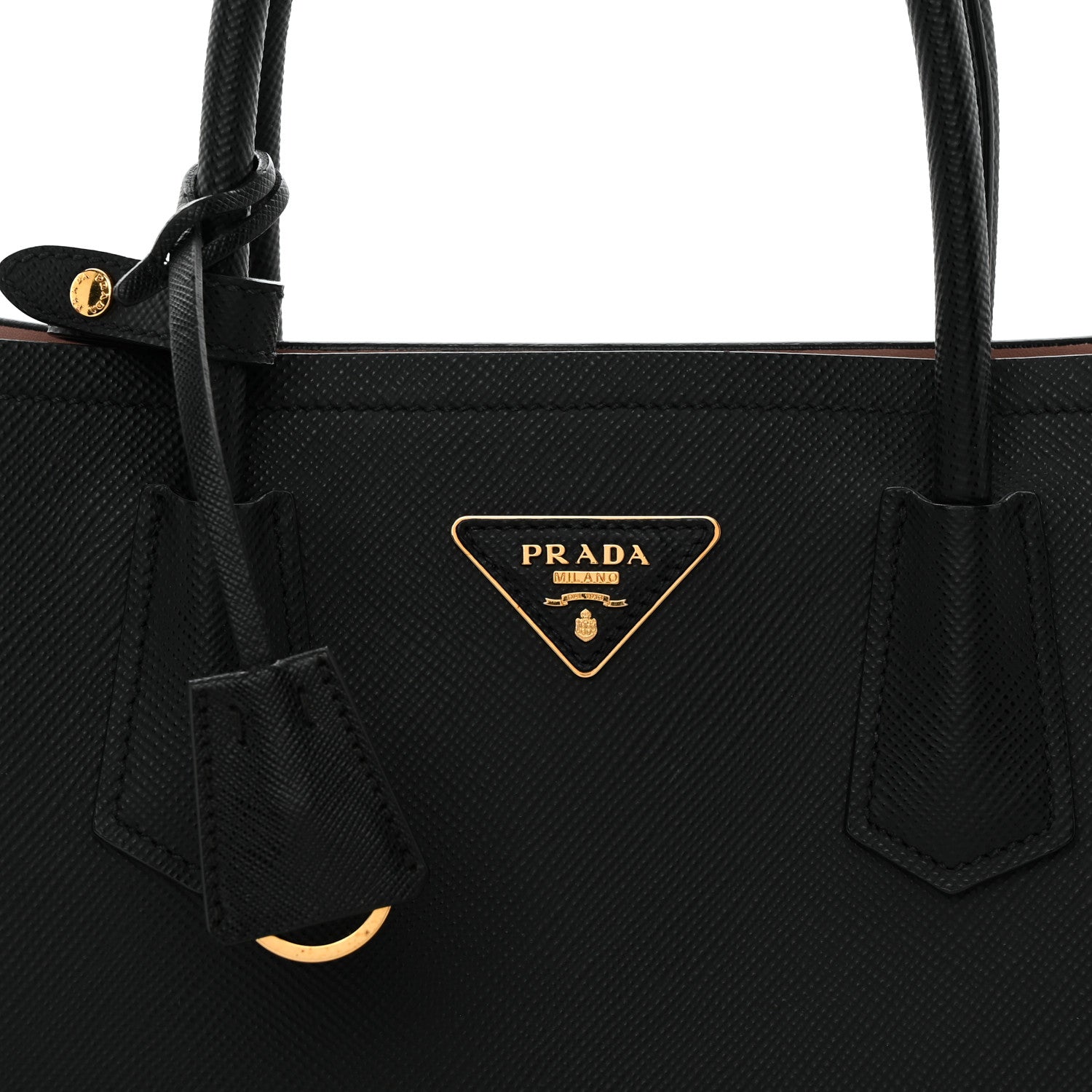 PRADA SAFFIANO CUIR ブラック 美品 Prada Saffiano Cuir Medium Double Bag Black Mughetto 1888670