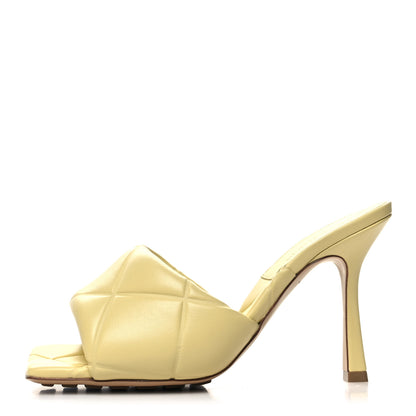 Bottega Veneta Nappa Quilted Rubber Lido Mule Sandals 38 Moon Beam 1 of 7