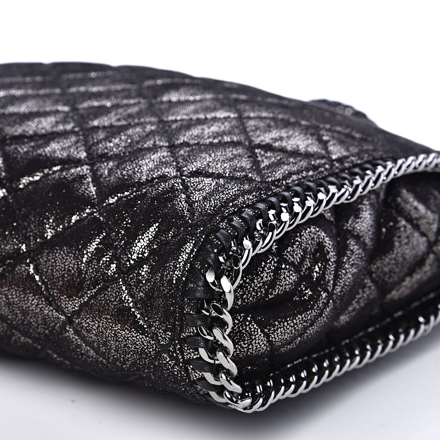 Stella McCartney Chamois Shiny Dotted Quilted Small Falabella Tote Ruthenium 8 of 8