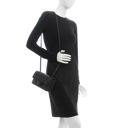 Chanel Crumpled Calfskin Quilted Mini Rectangular Flap So Black 2 of 8