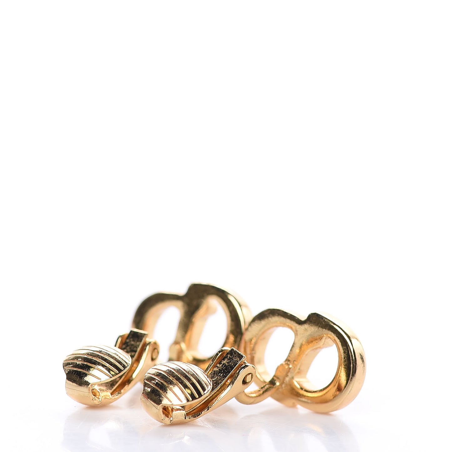 Logo Clip On Earrings Gold