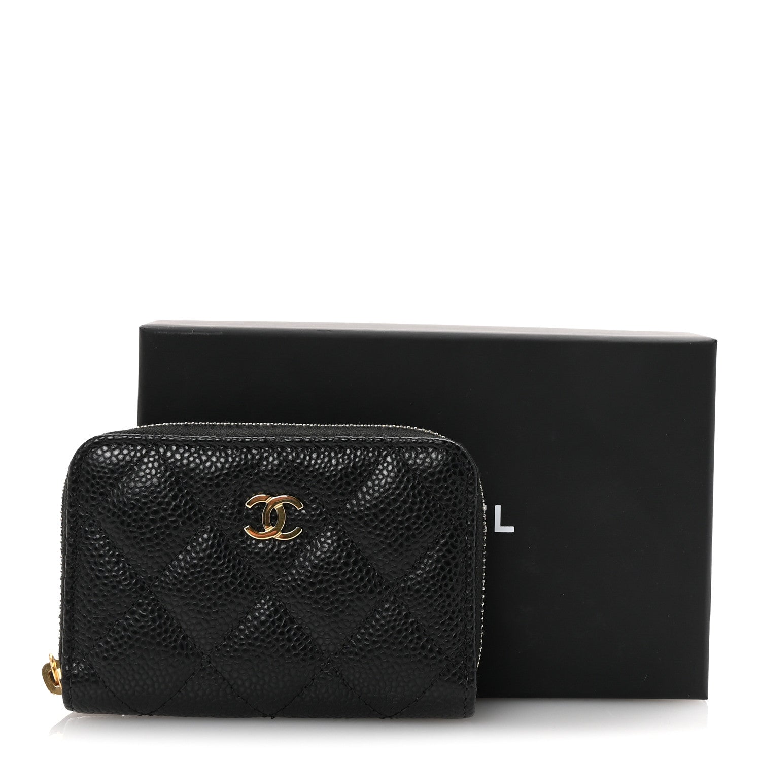 Chanel Caviar Quilted Zip Coin Purse Black 8 of 8