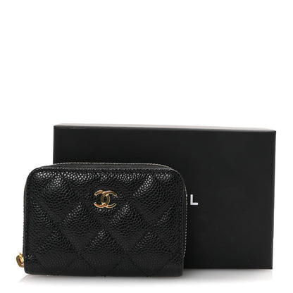 Chanel Caviar Quilted Zip Coin Purse Black 8 of 8