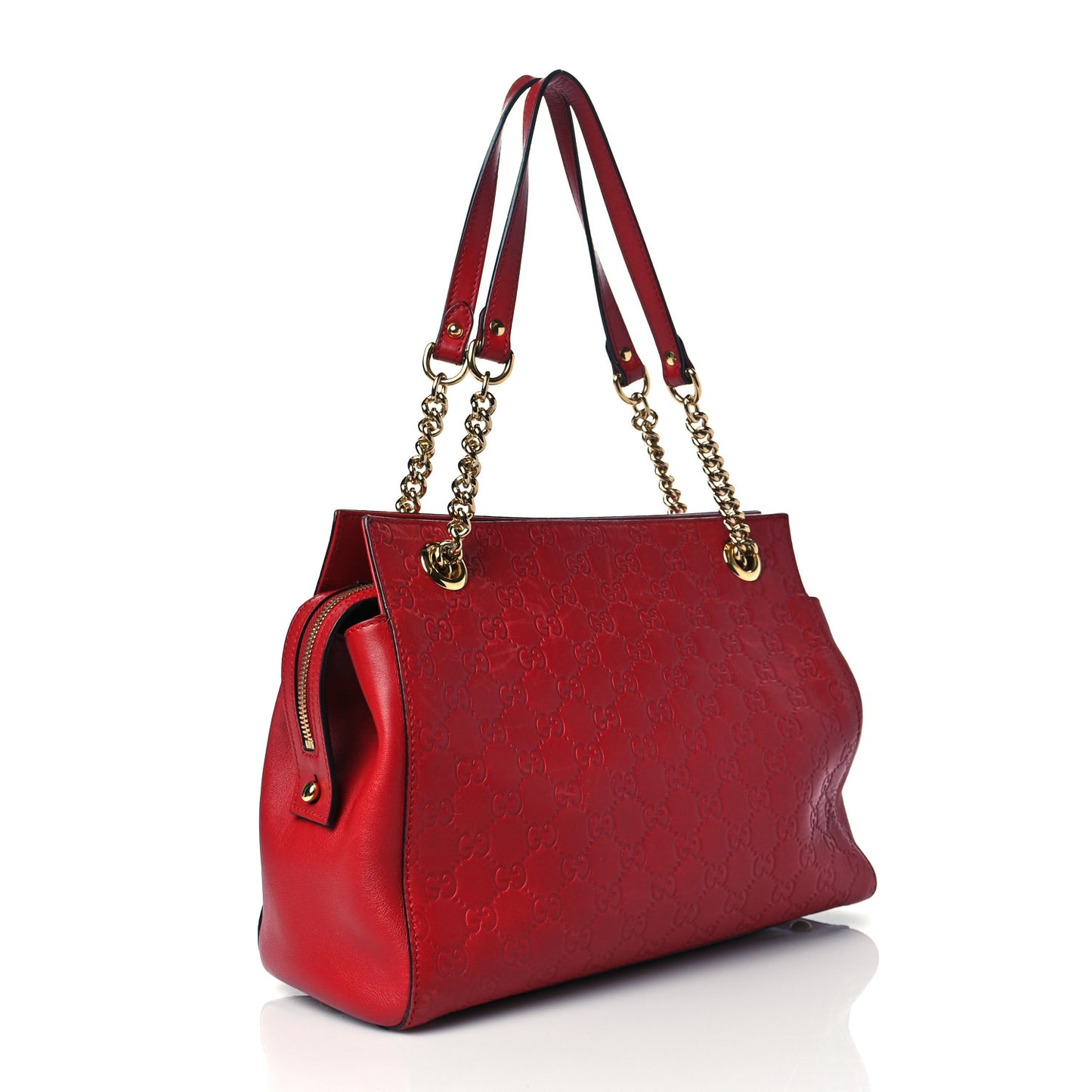 Guccissima Signature Medium Shoulder Tote Bag Red