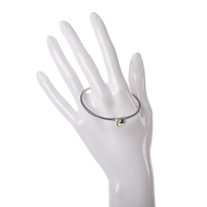 David Yurman Sterling Silver 18K Yellow Gold 3mm Chatelaine Bracelet 2 of 5