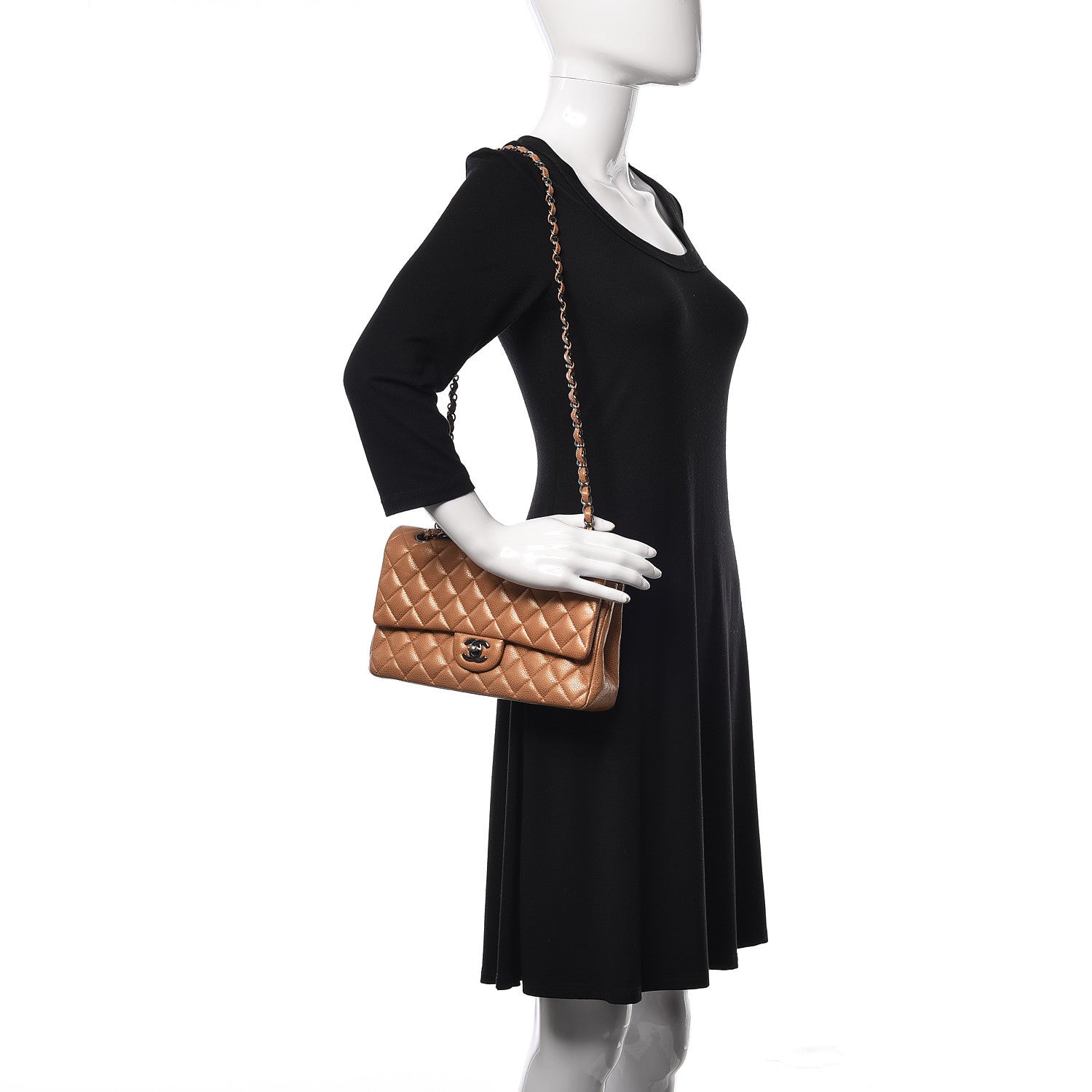 Chanel Metallic Caviar Quilted Medium Double Flap Copper 2 of 9