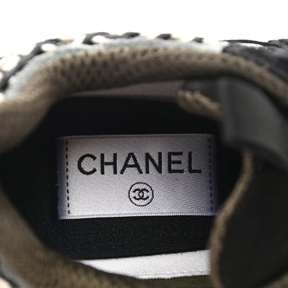 Chanel Suede Calfskin Embroidered CC Sneakers 39 Black 7 of 9