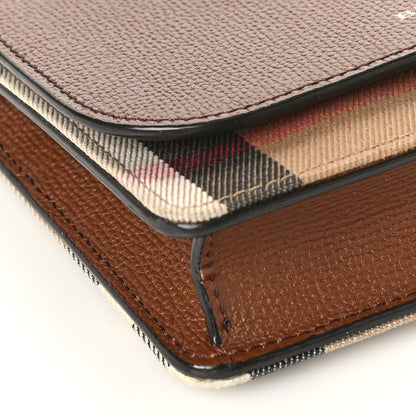 Burberry Derby Calfskin House Check Mini Hampshire Crossbody Tan 7 of 12