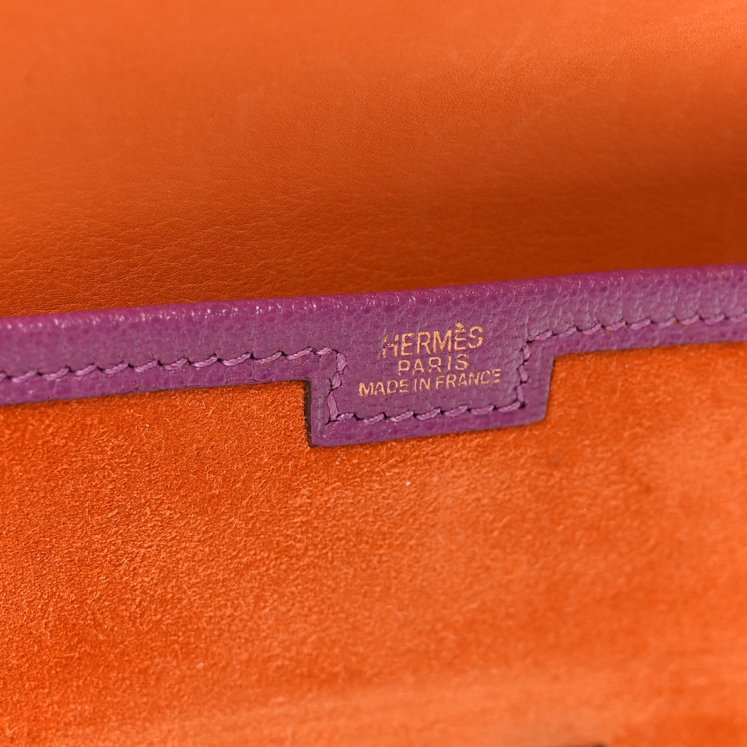 Hermes Veau Doblis Suede Chevre Mysore Mini 20 Jige Clutch Orange