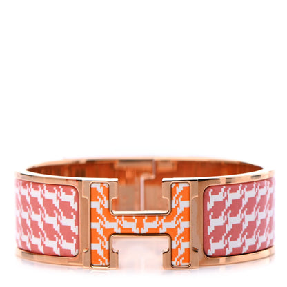 Hermes Enamel Cheval Pixel Wide Clic Clac H Bracelet L Terre Orange 1 of 3