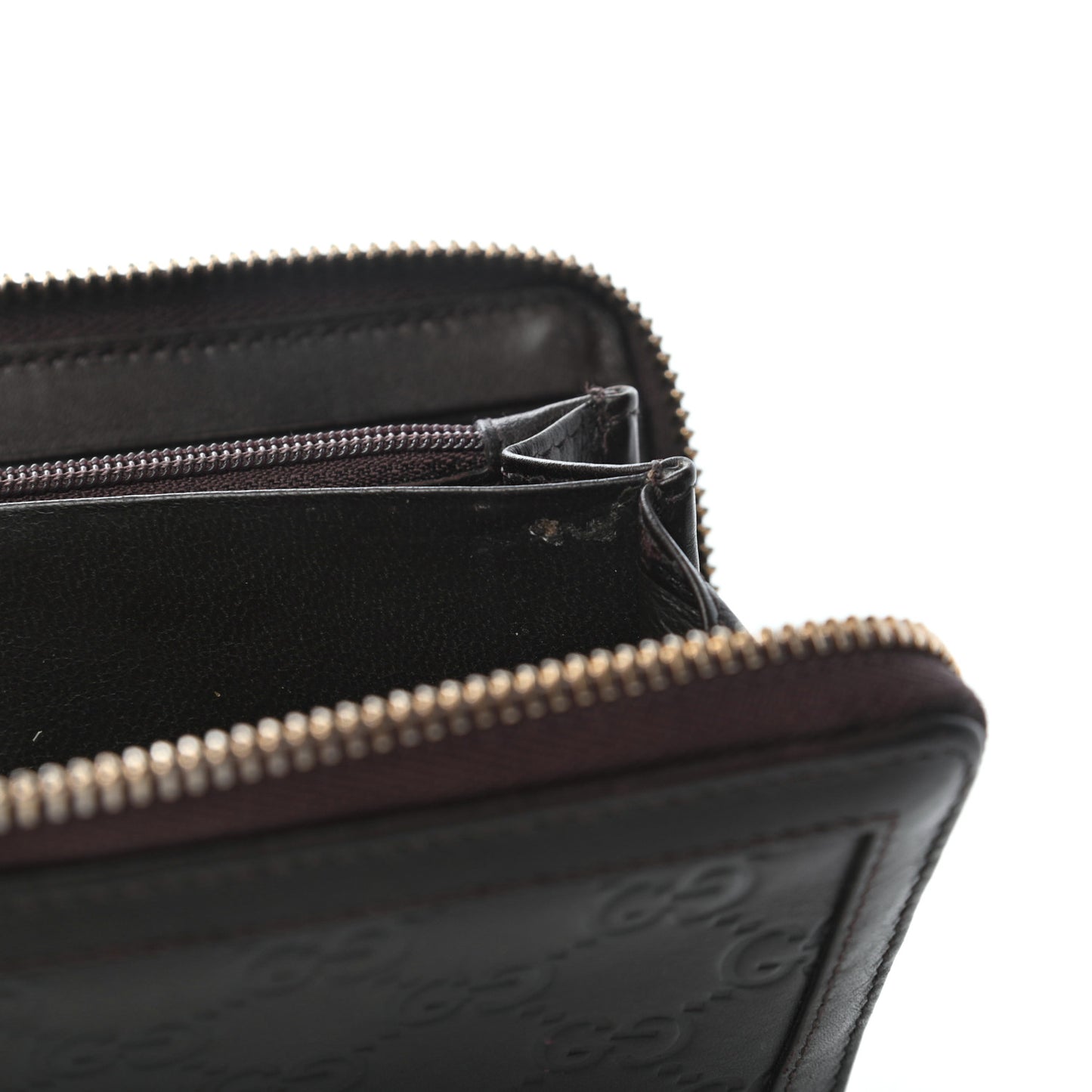 Guccissima Sukey Zip Around Wallet Dark Brown