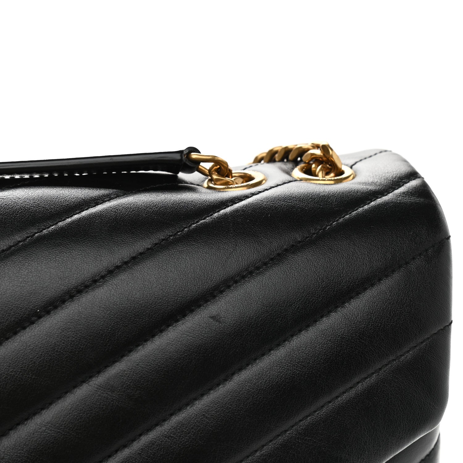 Saint Laurent Calfskin Y Quilted Monogram Large Loulou Chain Satchel Black 11 of 11