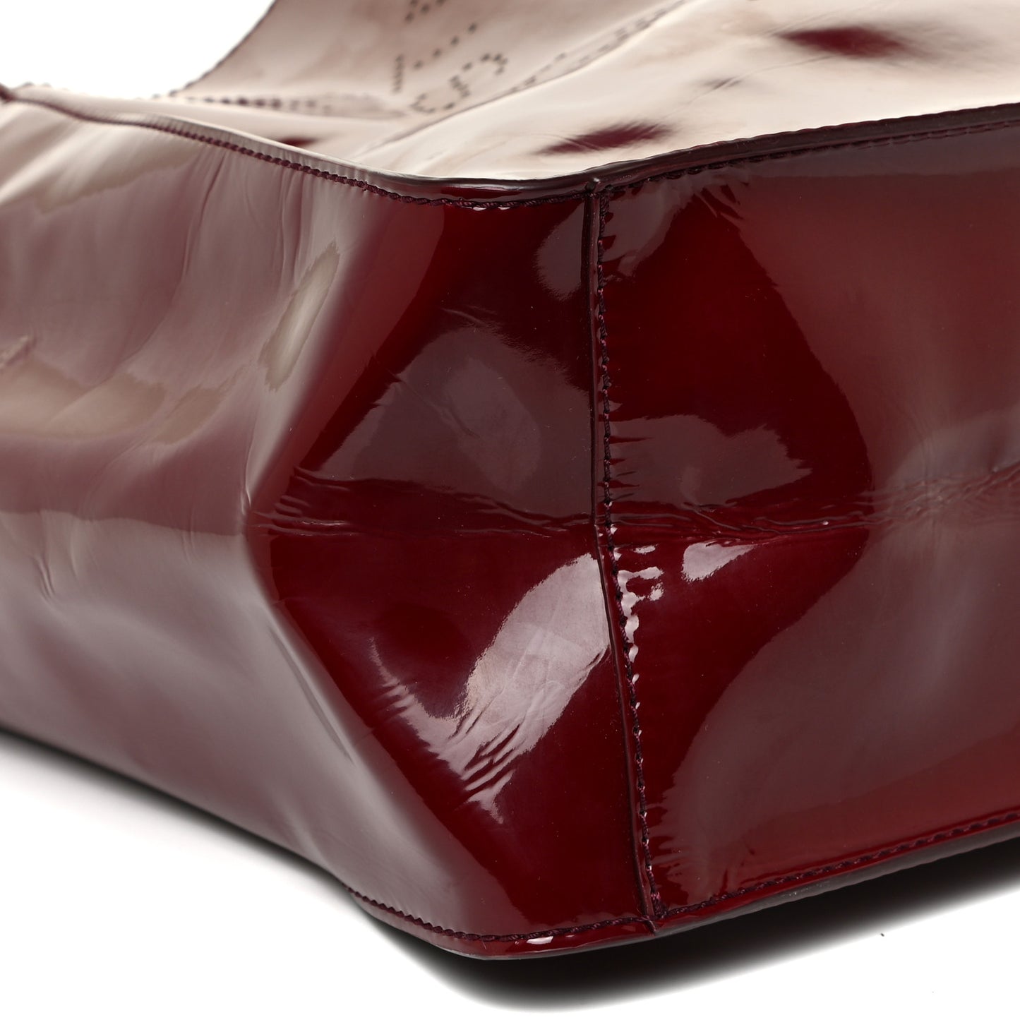 Eco Alter Patent Perforated Logo Satchel Red