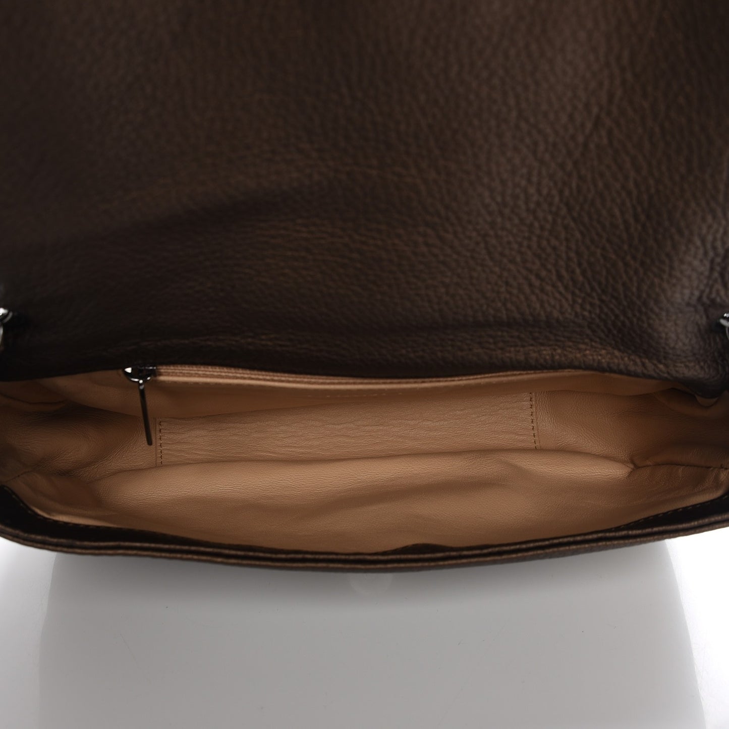 Metallic Deerskin Small Luxe Ligne Flap Bronze