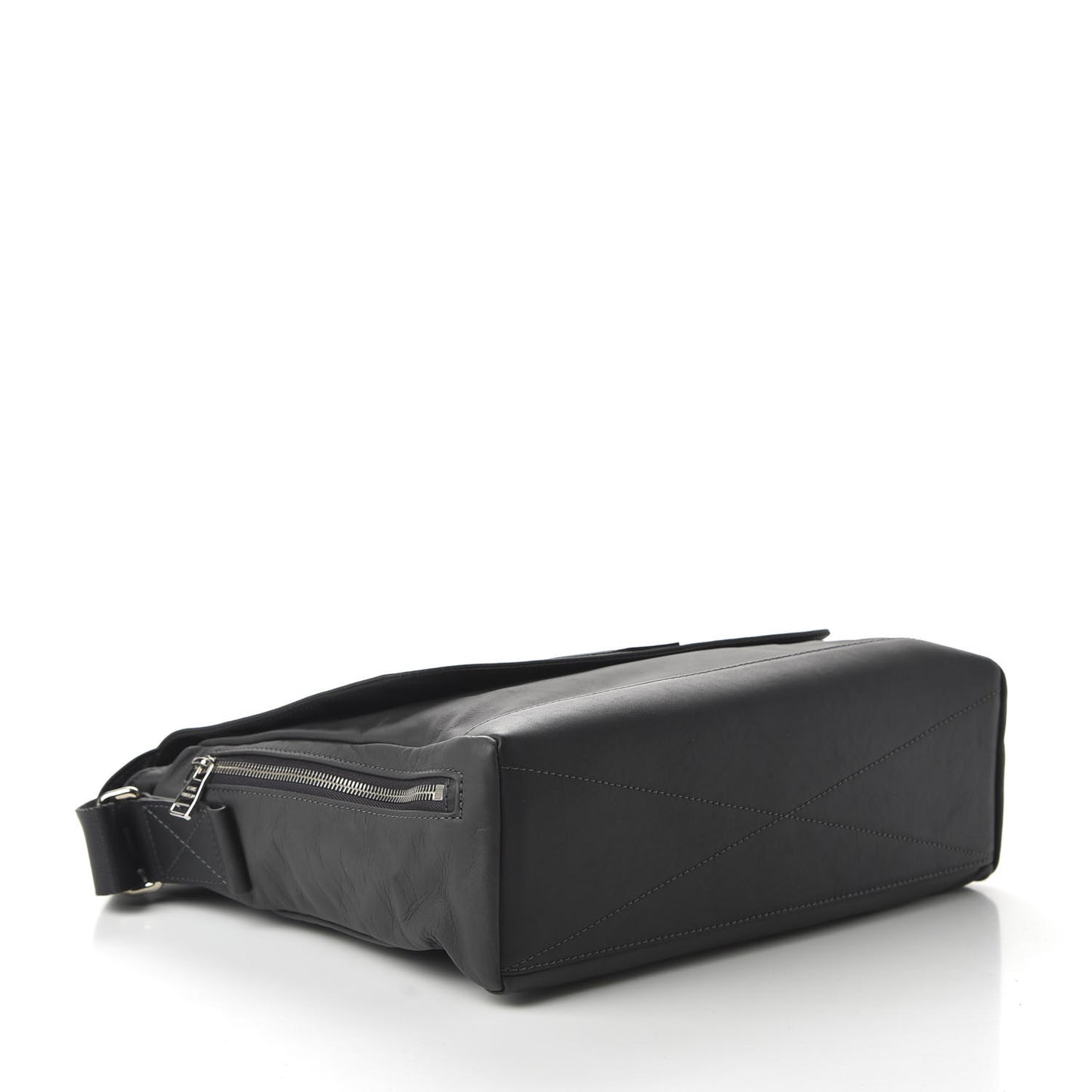 Calfskin V Line Crossbody Navy