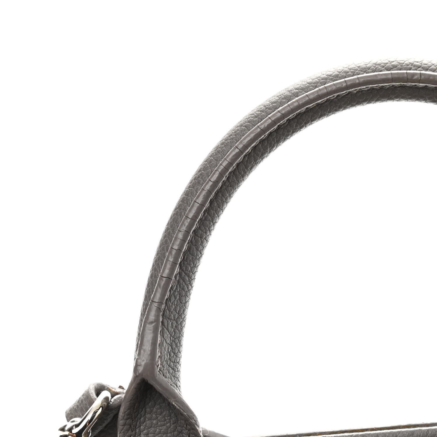 Saint Laurent Grained Calfskin Small Cabas Rive Gauche Fog 12 of 16